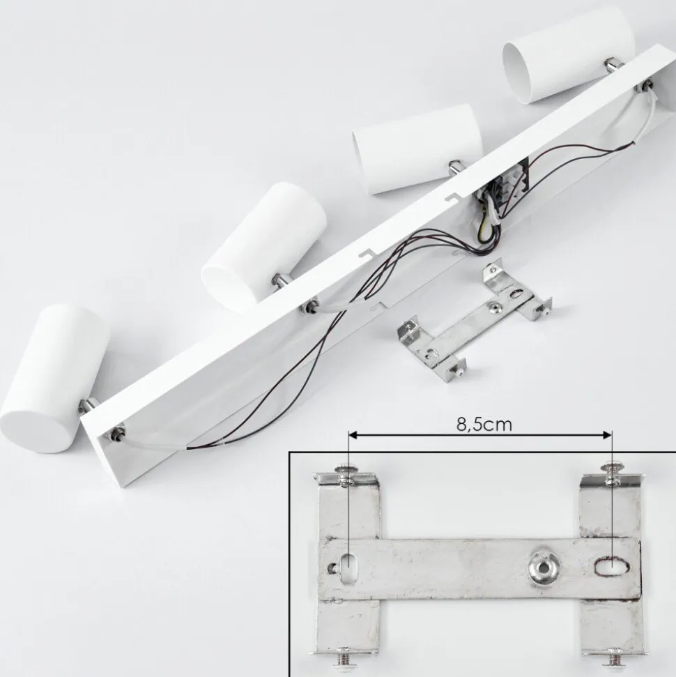 Plafonnierjavel Chrome, Blanc, 4 Lumieres