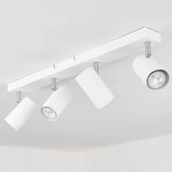 Plafonnierjavel Chrome, Blanc, 4 Lumieres