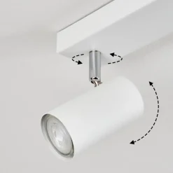 Plafonnierjavel Chrome, Blanc, 6 Lumieres