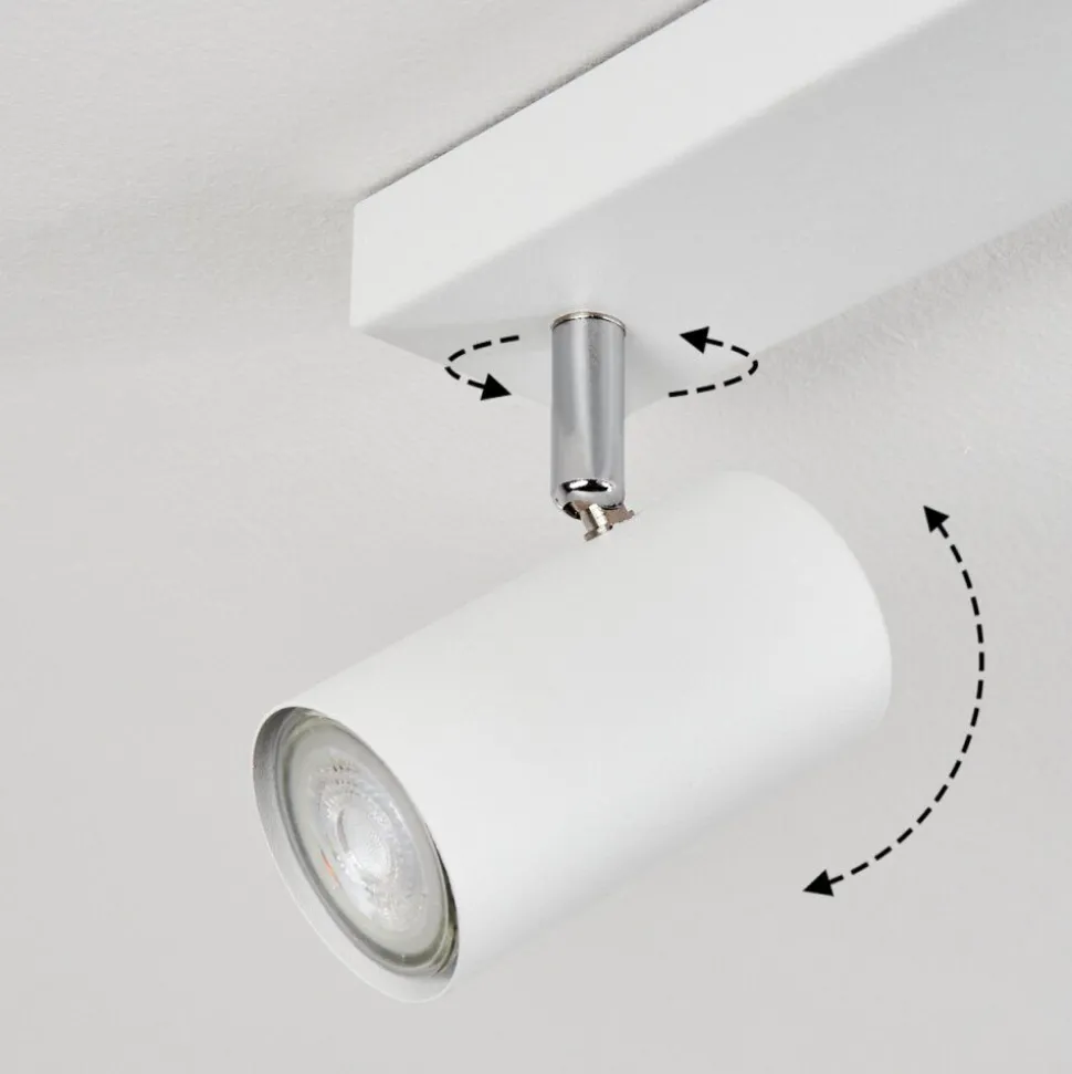 Plafonnierjavel Chrome, Blanc, 6 Lumieres