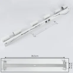 Plafonnierjavel Chrome, Blanc, 6 Lumieres