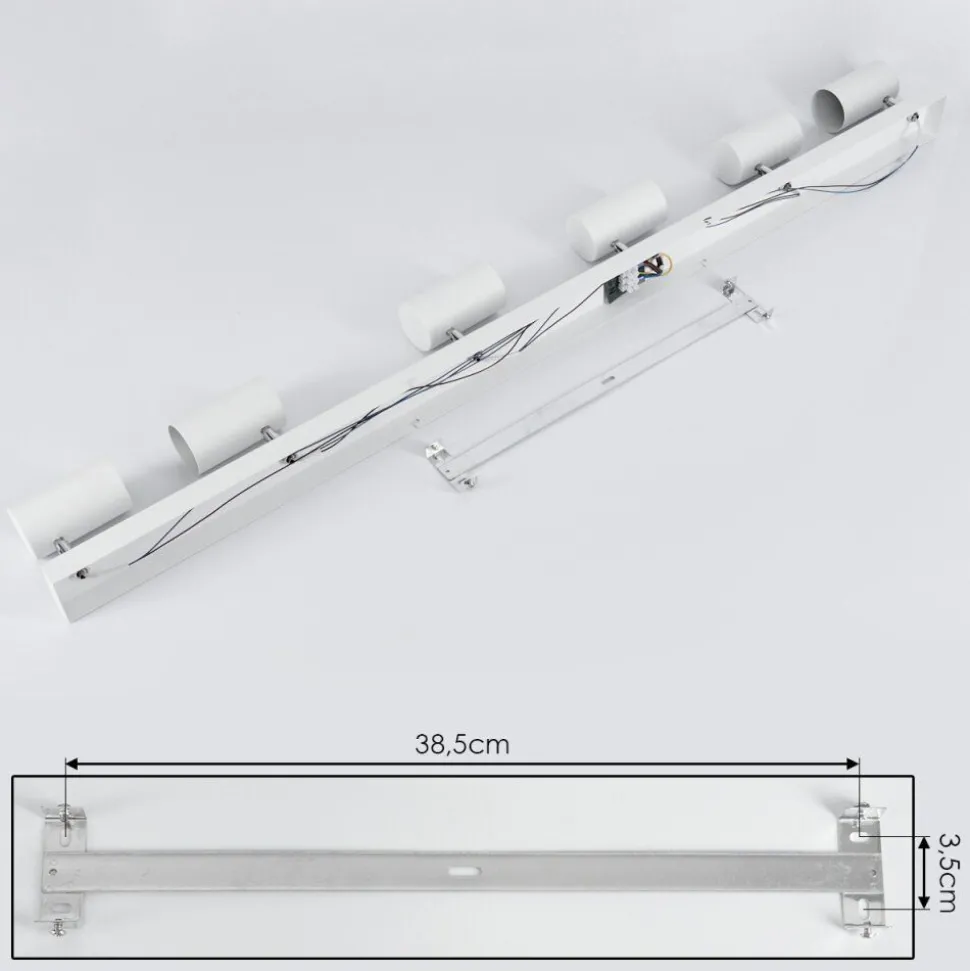 Plafonnierjavel Chrome, Blanc, 6 Lumieres