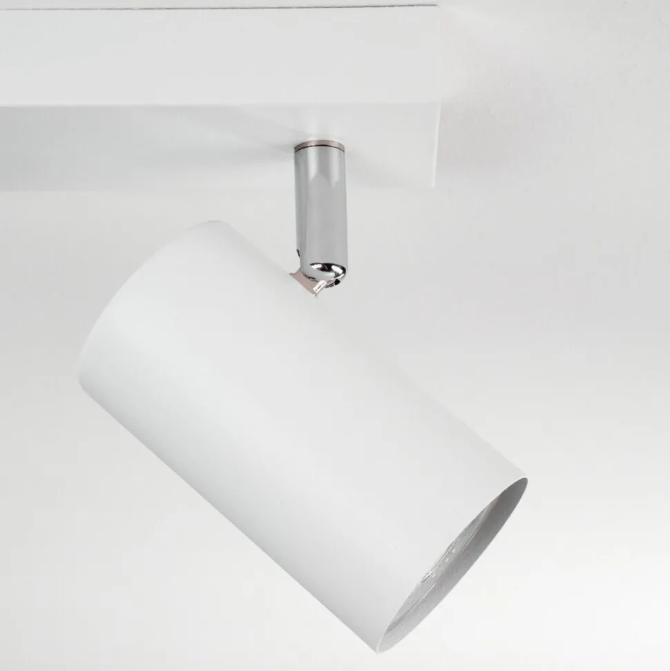 Plafonnierjavel Chrome, Blanc, 5 Lumieres