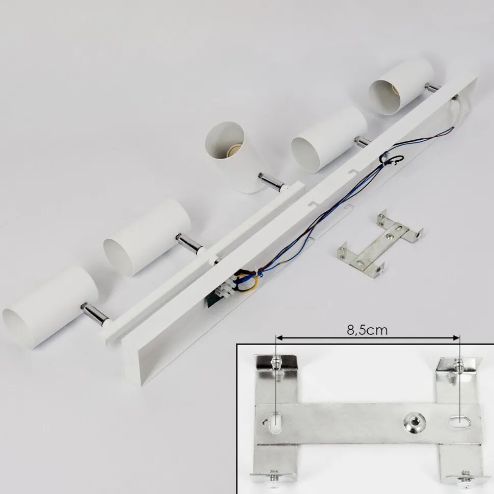 Plafonnierjavel Chrome, Blanc, 5 Lumieres