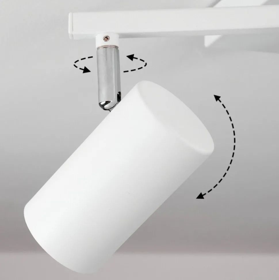 Plafonnierjavel Chrome, Blanc, 5 Lumieres