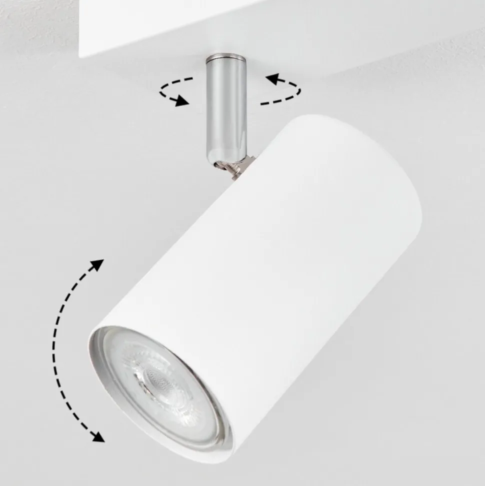Plafonnierjavel Chrome, Blanc, 2 Lumieres