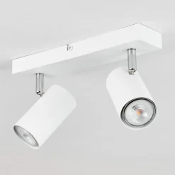 Plafonnierjavel Chrome, Blanc, 2 Lumieres