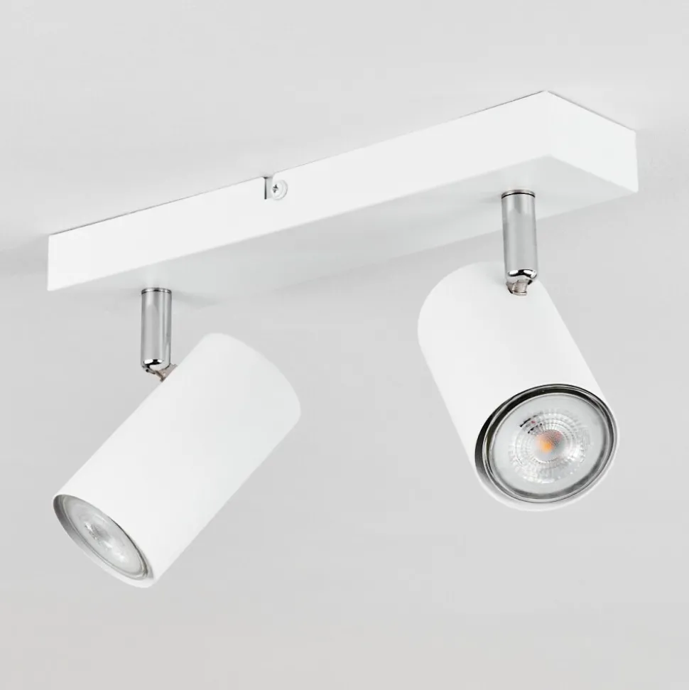 Plafonnierjavel Chrome, Blanc, 2 Lumieres