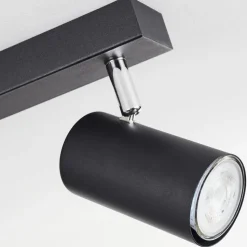 Plafonnierjavel Chrome, Noir, 5 Lumieres