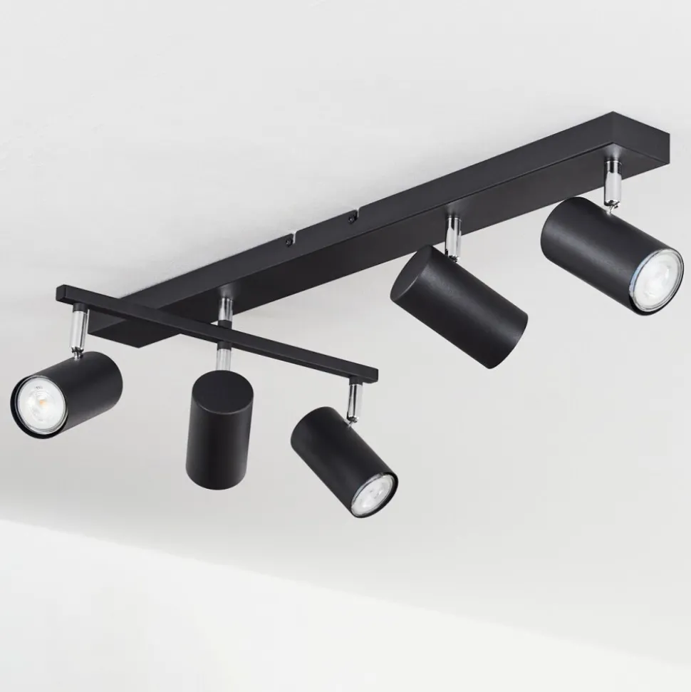 Plafonnierjavel Chrome, Noir, 5 Lumieres
