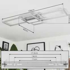 Plafonnierlongos Led Aluminium, 1 Lumiere