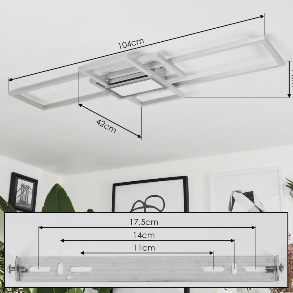 Plafonnierlongos Led Aluminium, 1 Lumiere