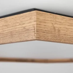 Plafonnierlongvic Led Brun, Couleur Bois, Noir, 1 Lumiere