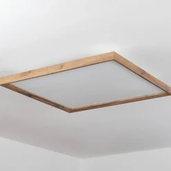 Plafonnierlongvic Led Brun, Couleur Bois, Noir, 1 Lumiere