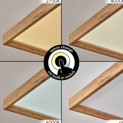 Plafonnierlongvic Led Brun, Couleur Bois, Noir, 1 Lumiere