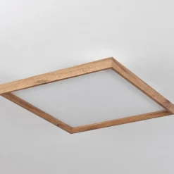 Plafonnierlongvic Led Brun, Couleur Bois, Noir, 1 Lumiere