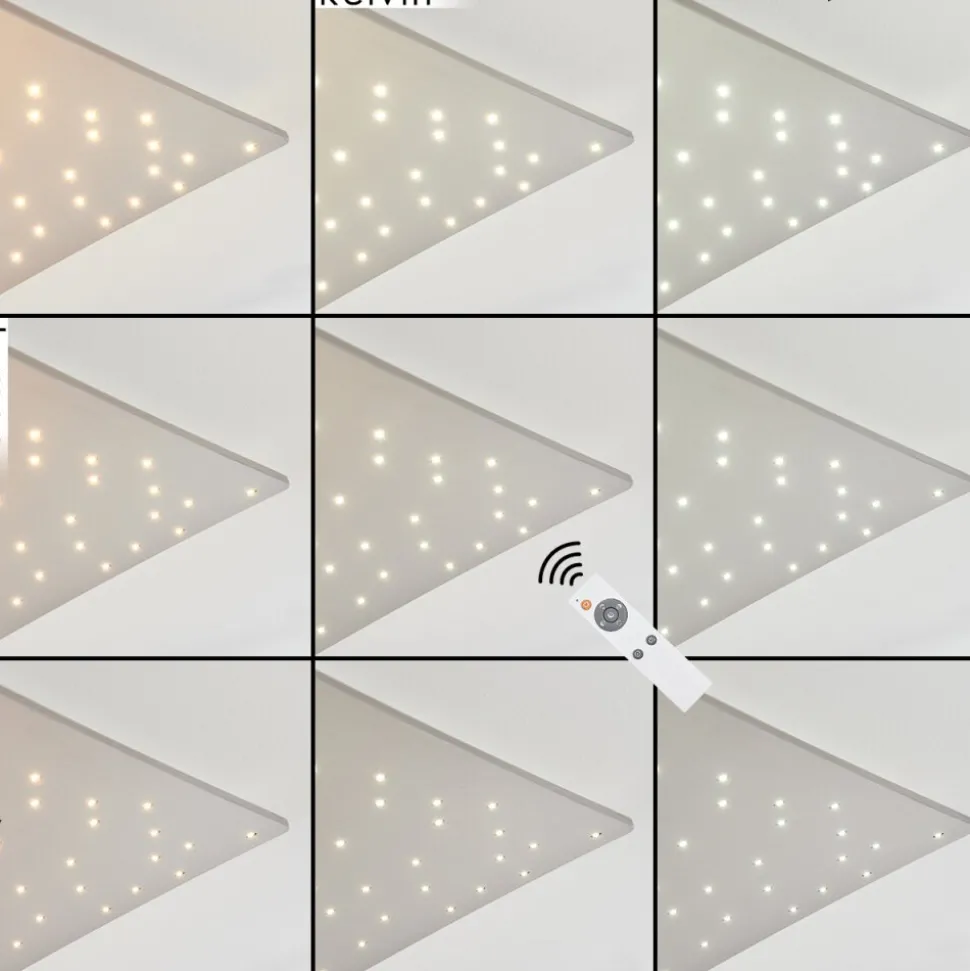 Plafonniermadrier Led Nickel Mat, Blanc, 1 Lumiere, Telecommandes