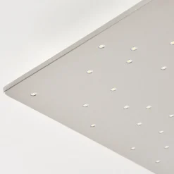 Plafonniermadrier Led Nickel Mat, Blanc, 1 Lumiere, Telecommandes