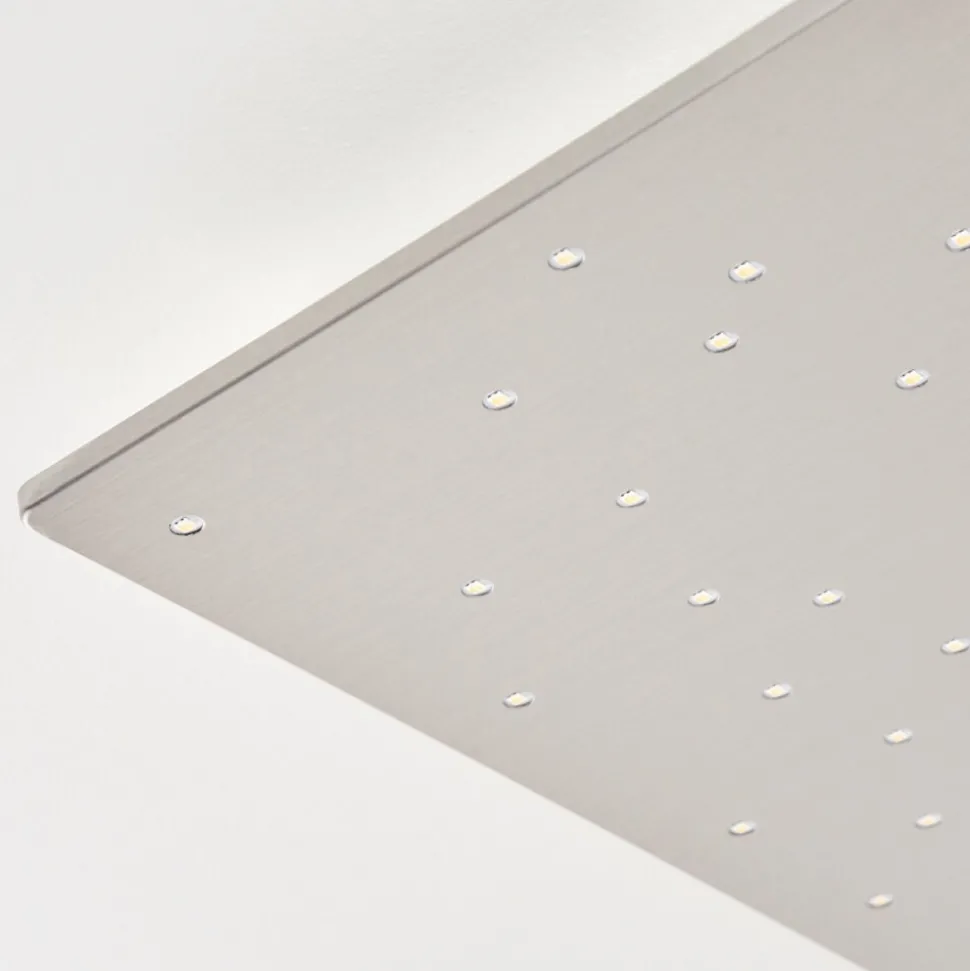 Plafonniermadrier Led Nickel Mat, Blanc, 1 Lumiere, Telecommandes