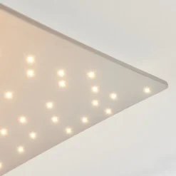Plafonniermadrier Led Nickel Mat, Blanc, 1 Lumiere, Telecommandes