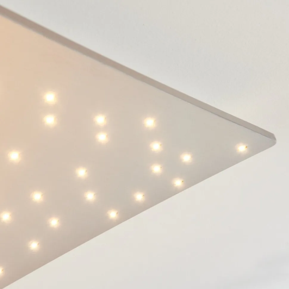 Plafonniermadrier Led Nickel Mat, Blanc, 1 Lumiere, Telecommandes