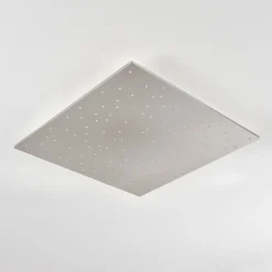 Plafonniermadrier Led Nickel Mat, Blanc, 1 Lumiere, Telecommandes