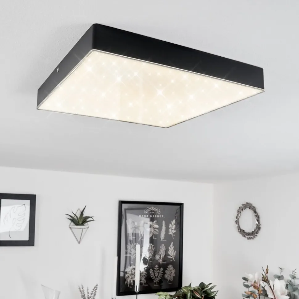 Plafonniermentque Led Noir, 1 Lumiere