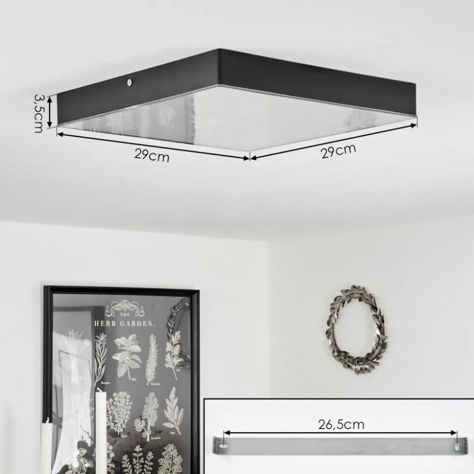Plafonniermentque Led Noir, 1 Lumiere