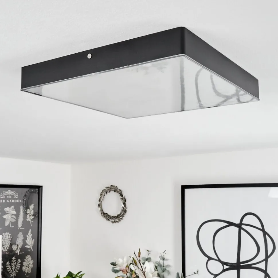 Plafonniermentque Led Noir, 1 Lumiere