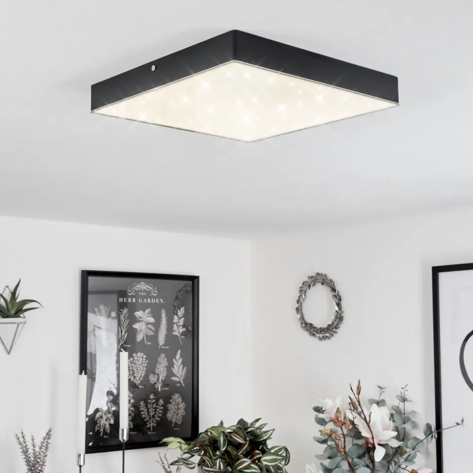 Plafonniermentque Led Noir, 1 Lumiere