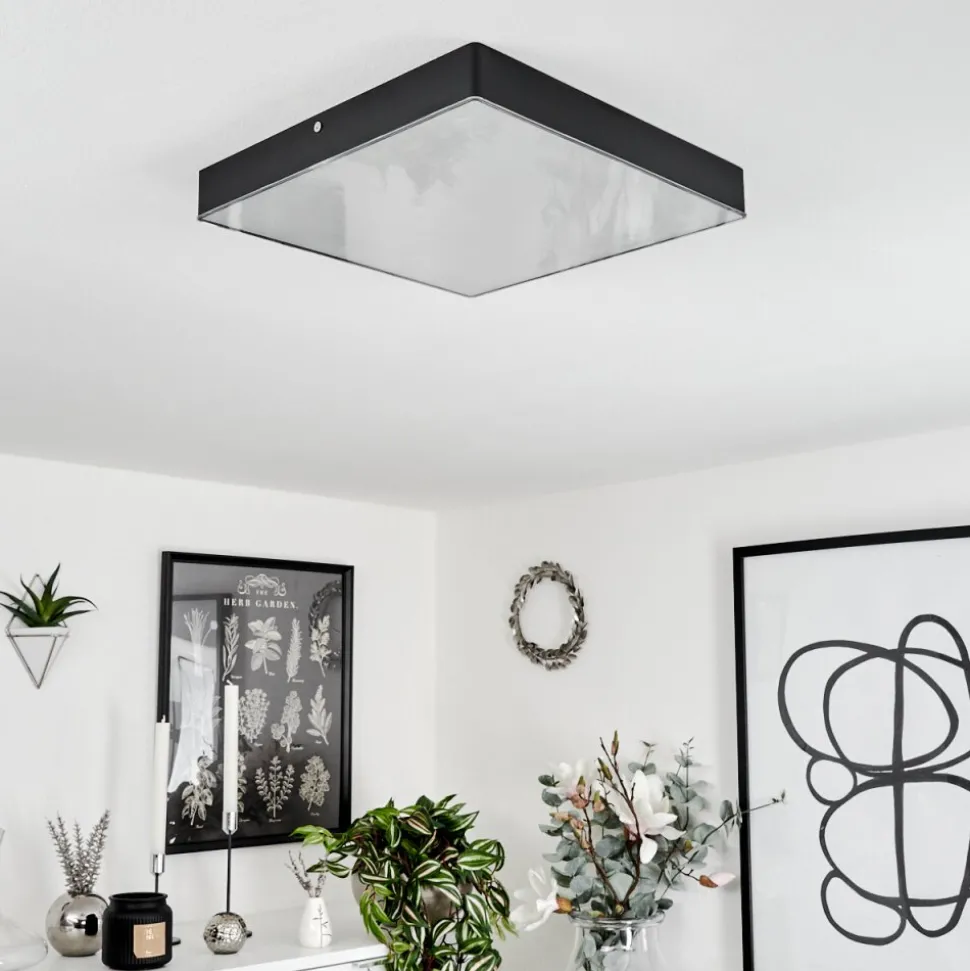 Plafonniermentque Led Noir, 1 Lumiere