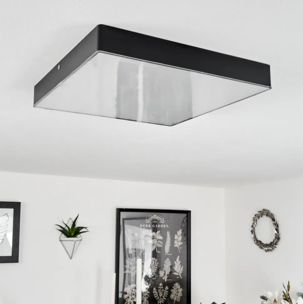 Plafonniermentque Led Noir, 1 Lumiere