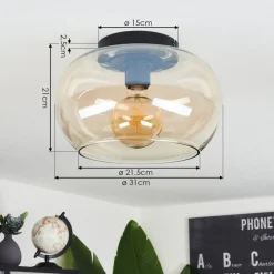 Plafonniermolloy Ambre, 1 Lumiere