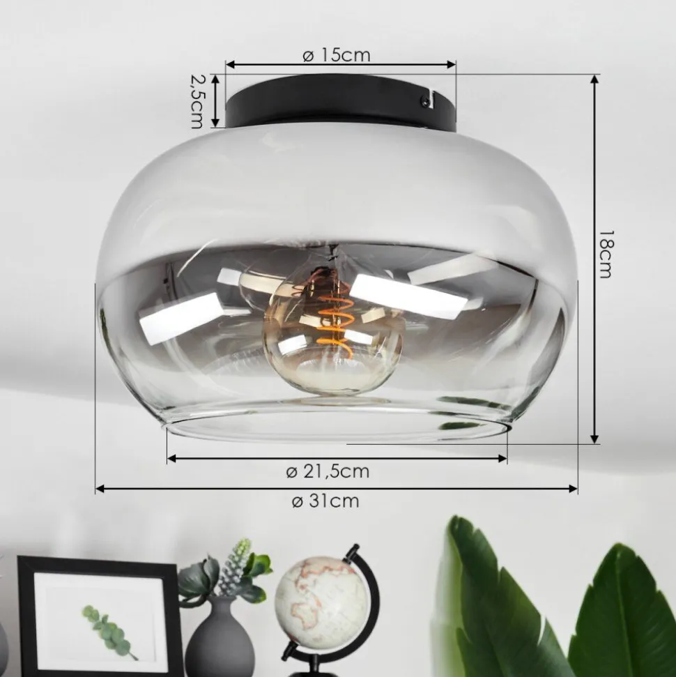 Plafonniermolloy Clair, Fume, 1 Lumiere