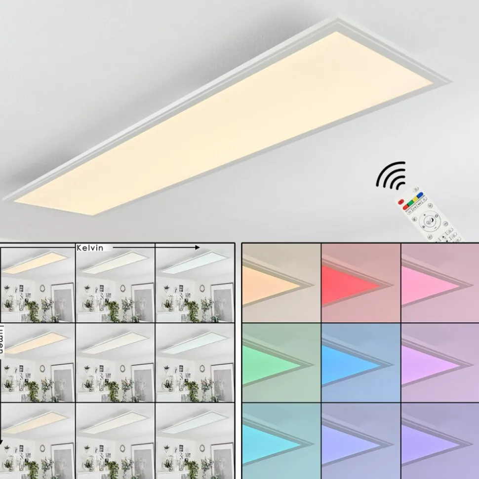 Plafonniermontalba Led Blanc, 1 Lumiere, Telecommandes, Changeur De Couleurs