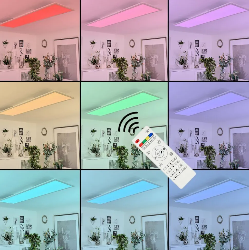Plafonniermontalba Led Blanc, 1 Lumiere, Telecommandes, Changeur De Couleurs