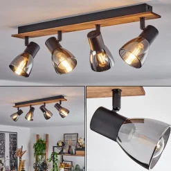 Plafonniermurianette Ecru, Noir, 4 Lumieres