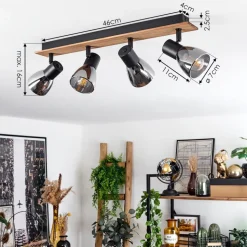 Plafonniermurianette Ecru, Noir, 4 Lumieres
