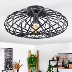 Plafonnieroravi Noir, 1 Lumiere