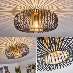 Plafonnieroravi Noir Dore, 1 Lumiere
