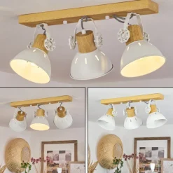 Plafonnierorny Ecru, Blanc, 3 Lumieres