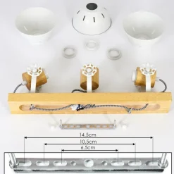 Plafonnierorny Ecru, Blanc, 3 Lumieres