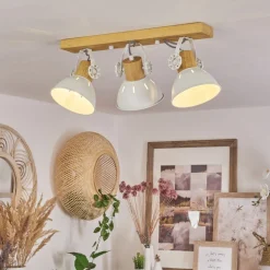 Plafonnierorny Ecru, Blanc, 3 Lumieres