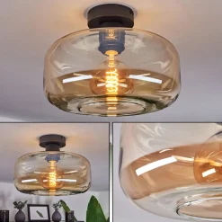 Plafonnierpedreles Ambre, 1 Lumiere