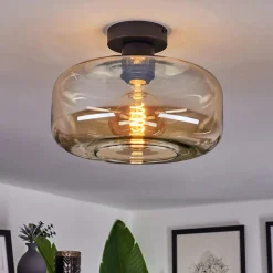 Plafonnierpedreles Ambre, 1 Lumiere