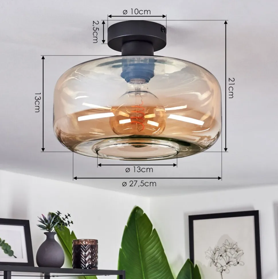 Plafonnierpedreles Ambre, 1 Lumiere