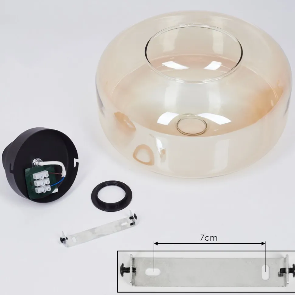 Plafonnierpedreles Ambre, 1 Lumiere