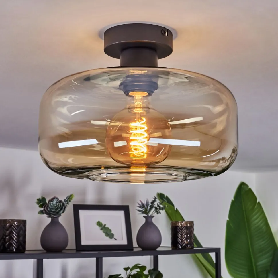 Plafonnierpedreles Ambre, 1 Lumiere