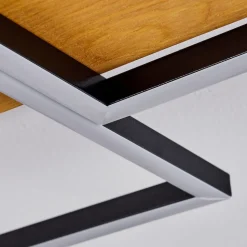 Plafonnierpompu Led Bois Clair, Noir, 1 Lumiere