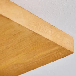 Plafonnierpompu Led Bois Clair, Noir, 1 Lumiere